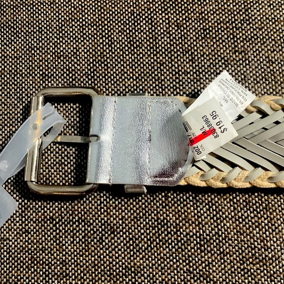 New York & Co. silver and tan braided belt, size M/L, NWT. - Picture 7 of 12